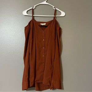 Entro Rust Long Sleeve Cold Shoulder Blouse